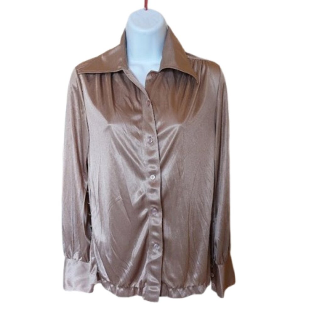 Long Sleeve Gold Blouse Size 11 12